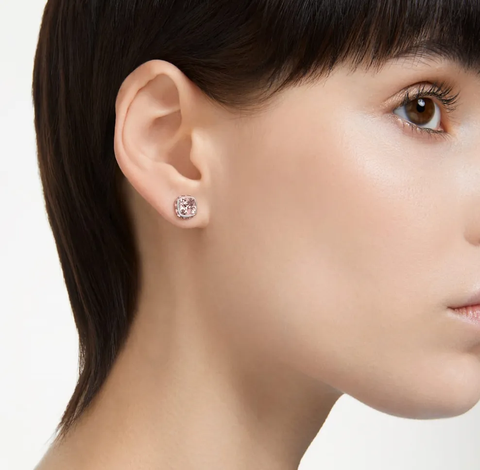 Birthstone June Pink Square - Necklace & Earring