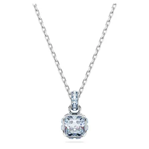 Birthstone March Blue Square - Necklace & Earring