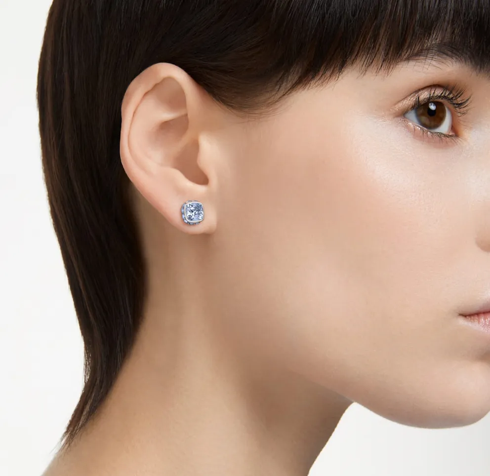 Birthstone March Blue Square - Necklace & Earring