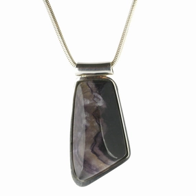 Blue John Necklace Organic Design Silver