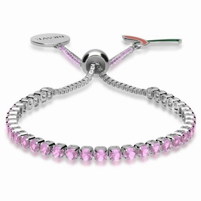 Brave Ribbon Charity Sterling Silver Cubic Zirconia Pink Bracelet D