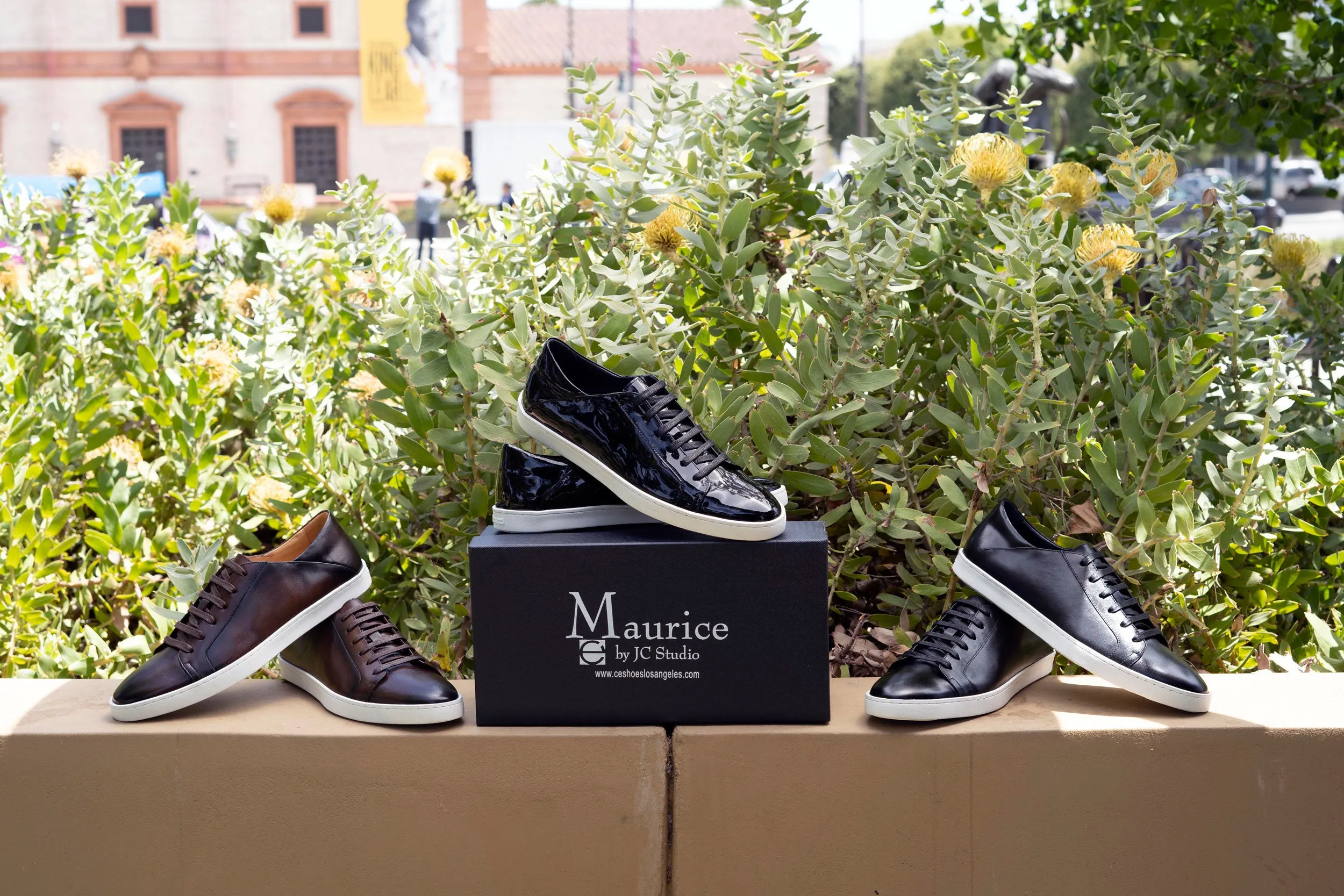 Calfskin Lace-Up Sneaker Chestnut