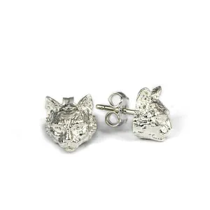 Cat Fever Sterling Silver Norwegian Forest Cat Muzzle Earrings