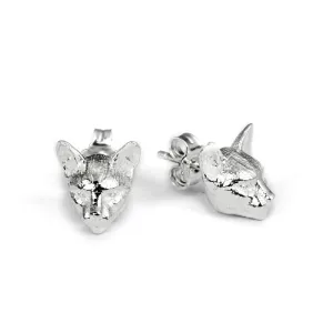 Cat Fever Sterling Silver Siamese Muzzle Earrings