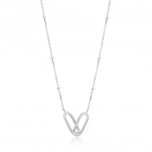 Chain Reaction Rhodium Beaded Chain Link Necklace N021-01H