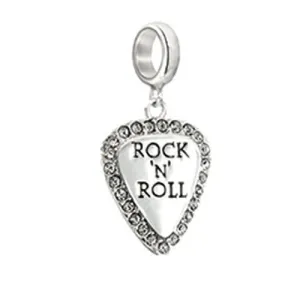 Chamilia Charm Lil Bit Rock N Roll Guitar Pick Silver