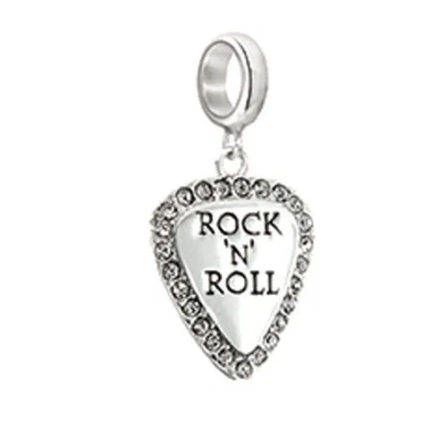 Chamilia Charm Lil Bit Rock N Roll Guitar Pick Silver