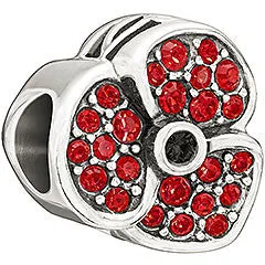 Chamilia Charm Poppy Swarvoski Crystal And Silver