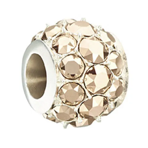 Chamilia Charm Splendor Metallic Rose Gold Swarovski Silver