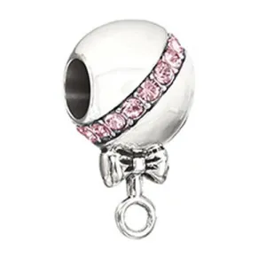 Chamilia Sterling Silver Swarovski Zirconia Pink Rattle Charm D