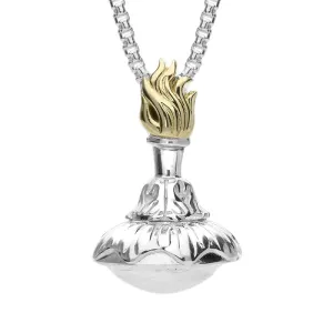Chatsworth House & Garden Sterling Silver Sculptural Flame Large Necklace