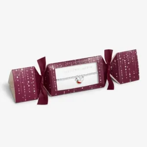 Children's Christmas Cracker Christmas Robin Berry Red Silver 15.5cm Bracelet C691