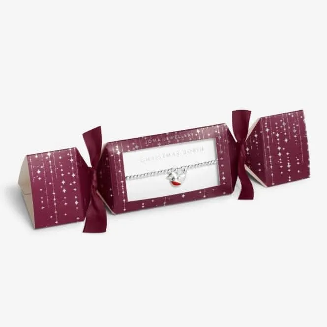 Children's Christmas Cracker Christmas Robin Berry Red Silver 15.5cm Bracelet C691