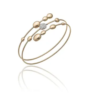 Chimento Armillas Acqua 18ct Rose Gold 0.13ct Diamond Triple Row Bangle