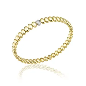 Chimento Armillas Acqua 18ct Yellow Gold 0.07ct Diamond Drop Bangle