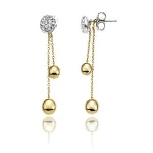 Chimento Armillas Acqua 18ct Yellow Gold 0.24ct Diamond Double Drop Earrings