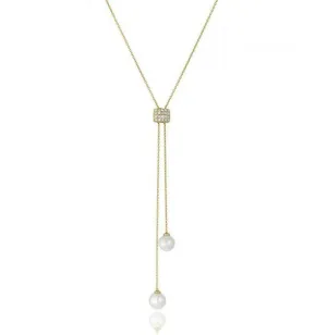 Chimento Armillas Acqua Pearl 18ct Yellow Gold Diamond Necklace