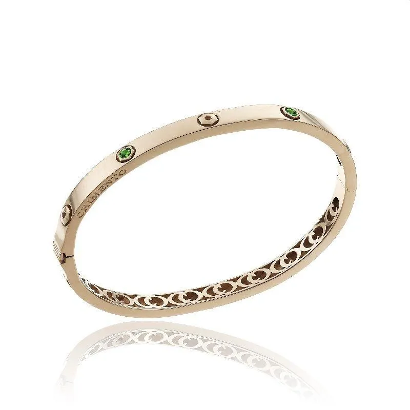 Chimento Armillas Be Mine 18ct Rose Gold 0.32ct Emerald Bangle