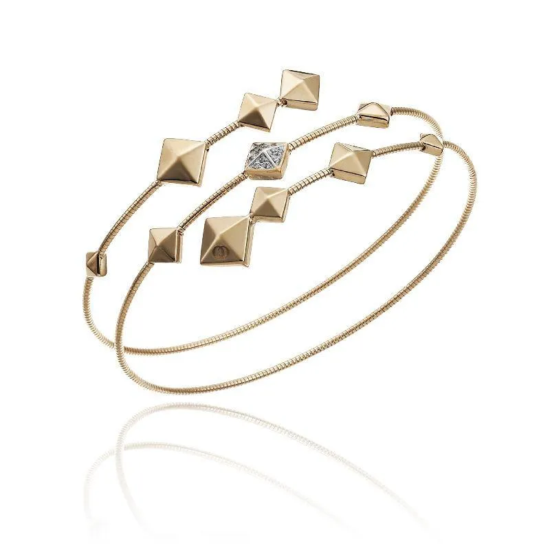 Chimento Armillas Pyramis 18ct Rose Gold Diamond Spiral Bangle