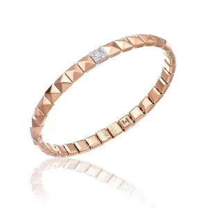 Chimento Armillas Pyramis 18ct Rose Gold Diamond Studs Bangle