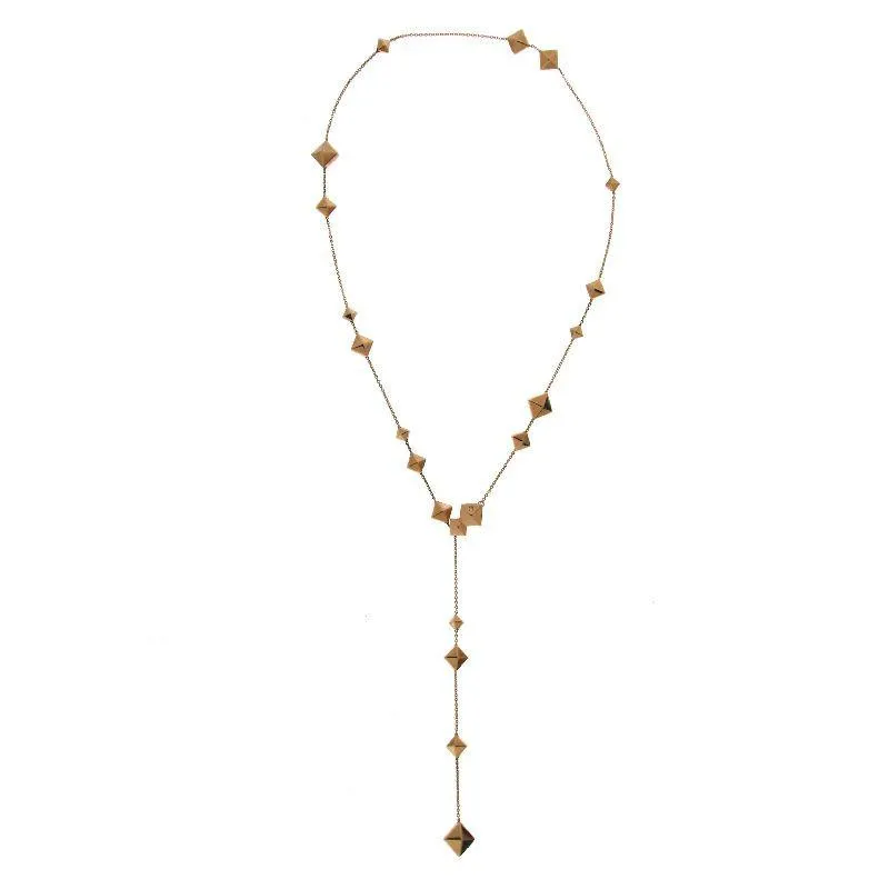 Chimento Armillas Pyramis 18ct Rose Gold Diamond Studs Necklace