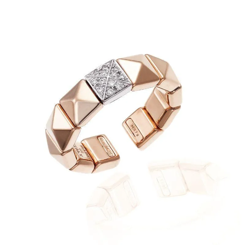 Chimento Armillas Pyramis 18ct Rose Gold Diamond Studs Ring