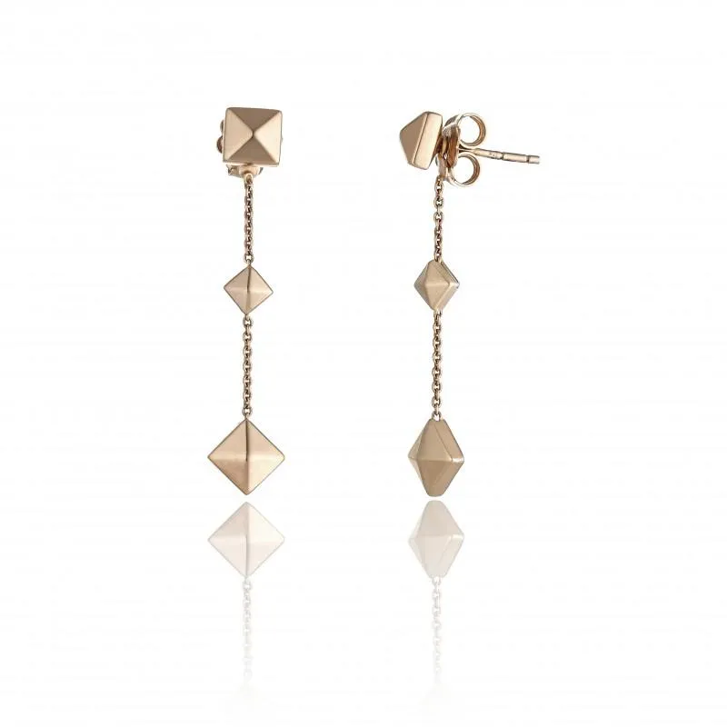 Chimento Armillas Pyramis 18ct Rose Gold Studs Drop Earrings