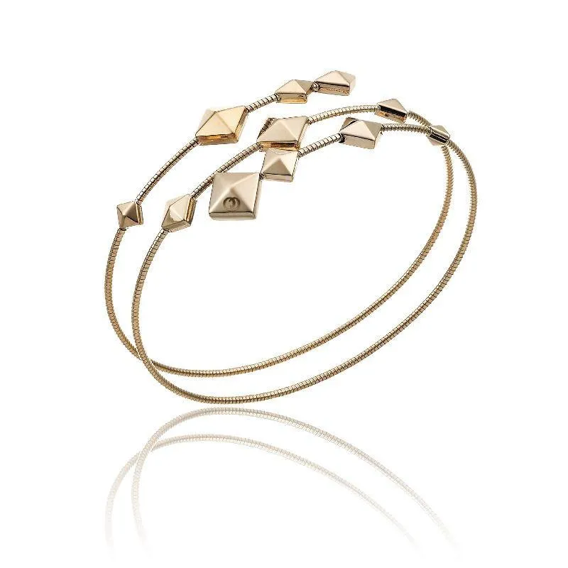 Chimento Armillas Pyramis 18ct Rose Gold Studs Spiral Bangle