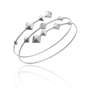 Chimento Armillas Pyramis 18ct White Gold Diamond Spiral Bangle
