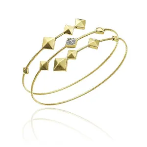 Chimento Armillas Pyramis 18ct Yellow Gold Diamond Spiral Bangle