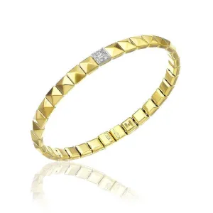Chimento Armillas Pyramis 18ct Yellow Gold Diamond Studs Bangle