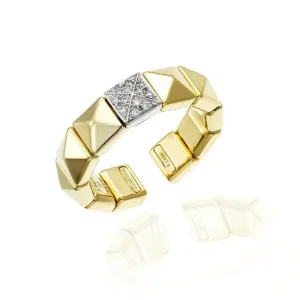 Chimento Armillas Pyramis 18ct Yellow Gold Diamond Studs Ring