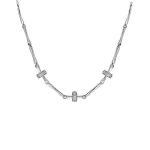 Chimento Bamboo 18ct White Gold 0.15ct Diamond Triple Rondelle Necklace