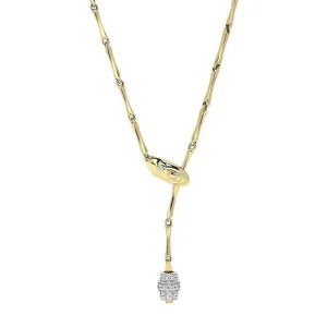 Chimento Bamboo 18ct Yellow Gold 0.11ct Diamond Necklace