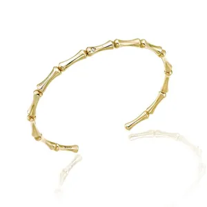 Chimento Bamboo 18ct Yellow Gold Diamond Bangle