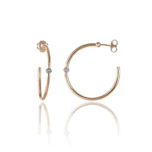 Chimento Bamboo Flirt 18ct Rose Gold 0.20ct Diamond Hoop Earrings