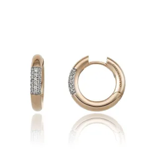 Chimento Bamboo Pure 18ct Rose Gold 0.16ct Diamond Hoop Earrings