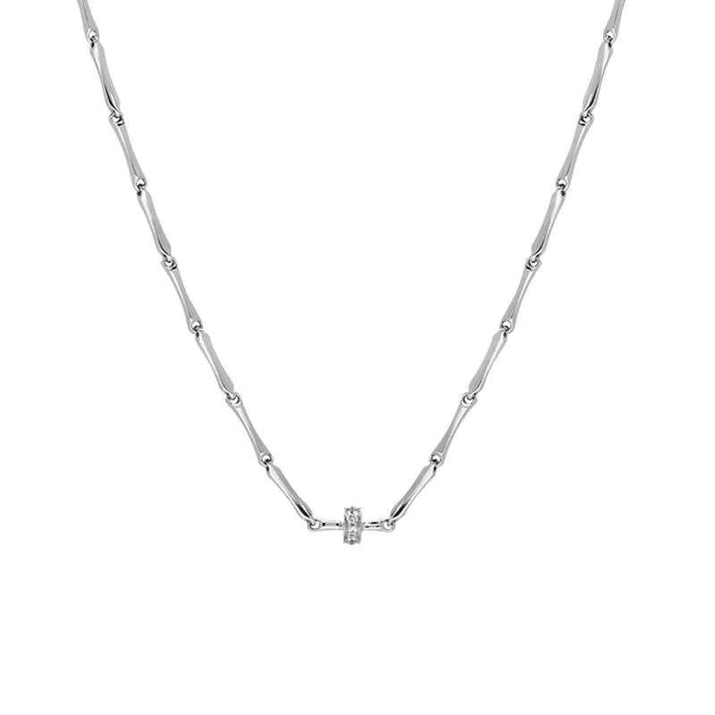 Chimento Bamboo Shine 18ct White Gold Diamond Necklace