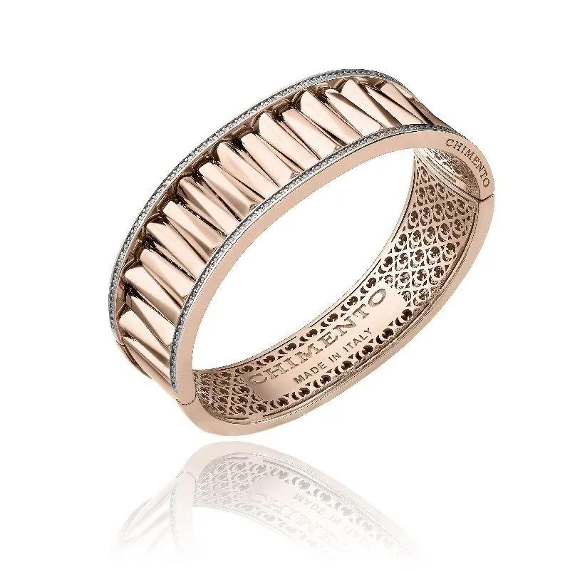 Chimento Bamboo Sipario 18ct Rose Gold 0.55ct Diamond Bangle