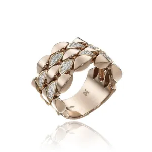 Chimento Mosaico 18ct Rose Gold 0.42ct Diamond Wide Ring
