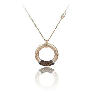 Chimento Stardust Pave 18ct Rose Gold 0.26ct Brown Diamond Circle Necklace