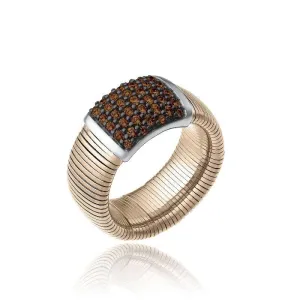 Chimento Stardust Pave 18ct Rose Gold 0.63ct Brown Diamond Ring