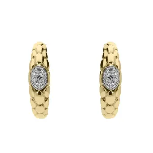 Chimento Stretch 18ct Yellow Gold 0.14ct Diamond Hoop Earrings