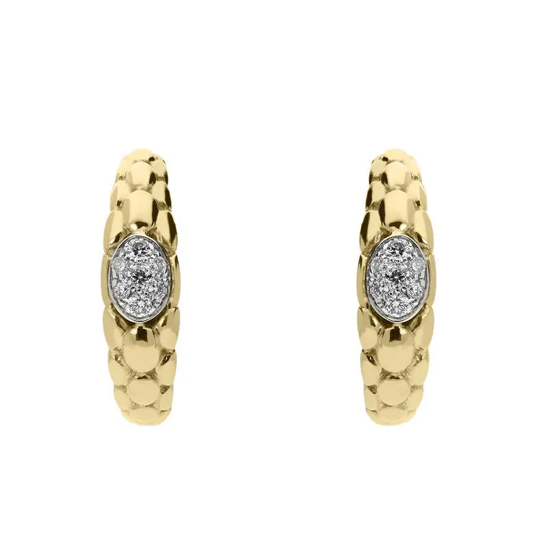 Chimento Stretch 18ct Yellow Gold 0.14ct Diamond Hoop Earrings
