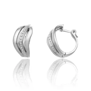 Chimento Stretch Nuvola 18ct White Gold 0.28ct Diamond Hoop Earrings