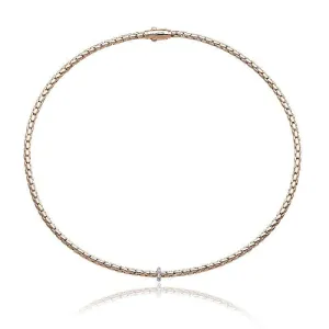 Chimento Stretch Spring 18ct Rose Gold 0.10ct Diamond Necklace