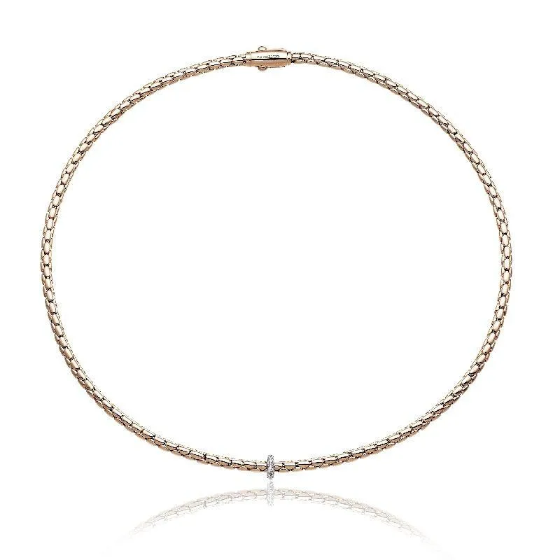 Chimento Stretch Spring 18ct Rose Gold 0.10ct Diamond Necklace