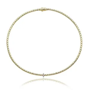 Chimento Stretch Spring 18ct Yellow Gold 0.10ct Diamond Necklace