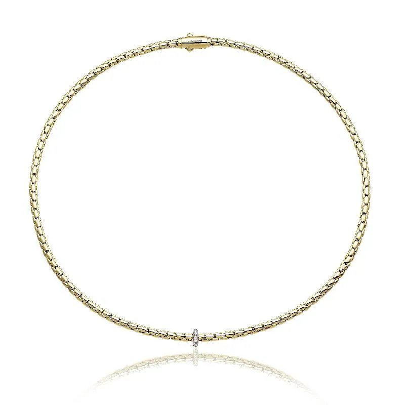 Chimento Stretch Spring 18ct Yellow Gold 0.10ct Diamond Necklace