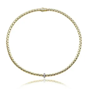 Chimento Stretch Spring 18ct Yellow Gold 0.19ct Diamond Necklace